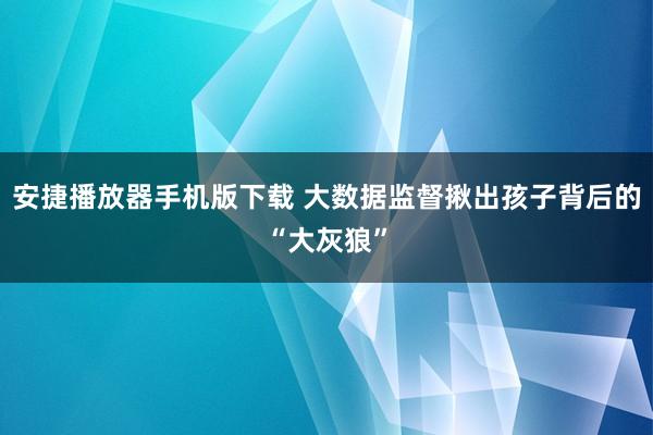 安捷播放器手机版下载 大数据监督揪出孩子背后的“大灰狼”